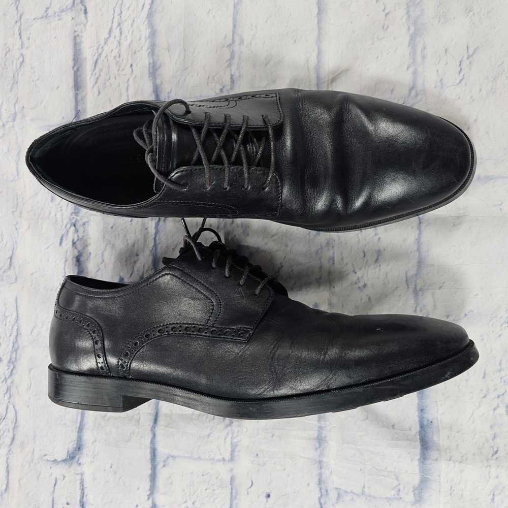 Cole Haan Jefferson Grand.OS Oxford Mens 11 Black Leather Brogue Derby Shoes
